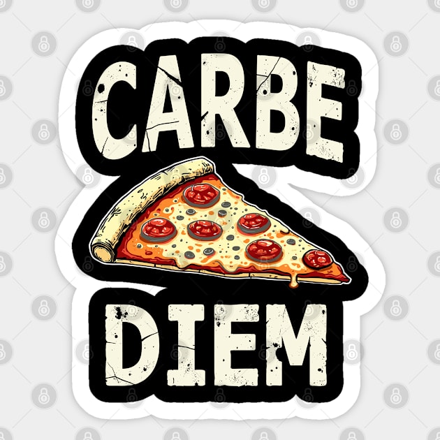 Carbe Diem Pizza Lover Pun Funny Food Sticker by Anticorporati